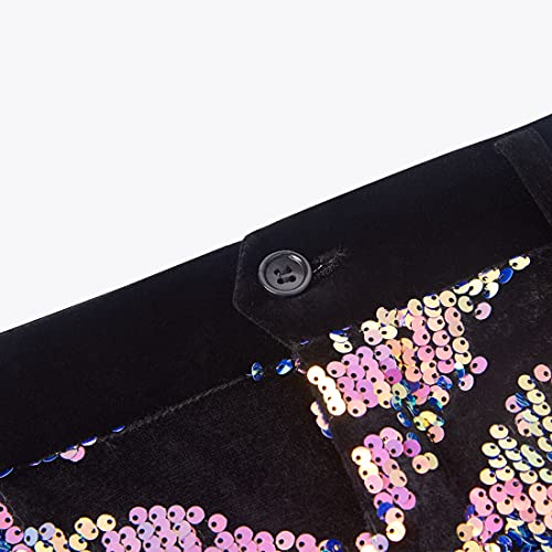 Men Fashionable Floral Pattern Sequins Two Pieces Set Suits2