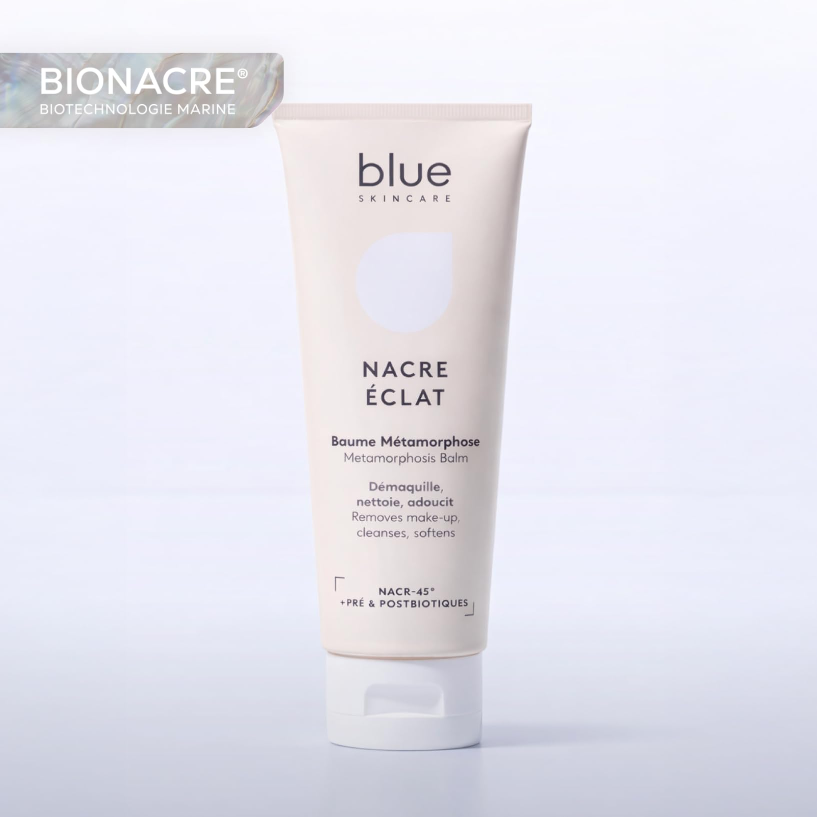 Baume Métamorphose | Nacre Éclat | Démaquillant & Nettoyant Visage Texture Gel D-Phase Transformante | BIONACRE®, Pré & Postbiotiques | Testé Dermatologiquement | 125 ml
