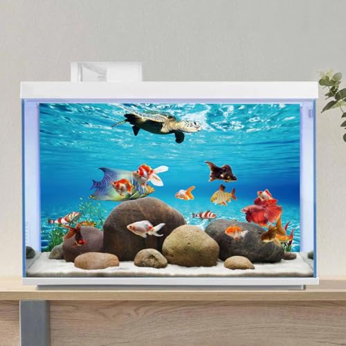 MIRRORANG 76x30cm Underwater World Aquarium Background Blue Sea Water Turtle Background Undersea Theme Fish Tank Poster - Image 4