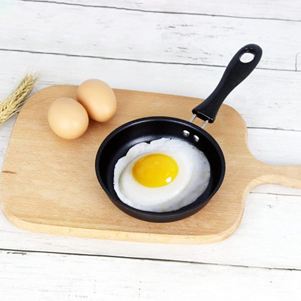 kwadratowa patelnia, 12 cm, patelnia kuchenna do użytku domowego, mała, z żelazną powłoką nieprzywierającą, uchwytem odpornym na ciepło i antypoślizgowym
