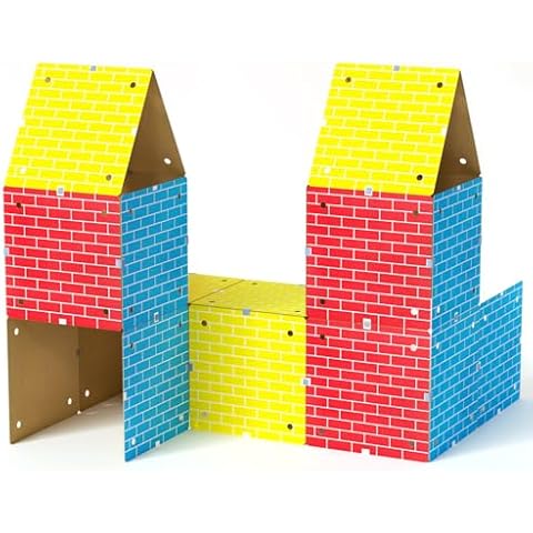 YZtree Cardboard Fort Building Kit - Build a Fort Kit, Make a Fort for Kids Aged 3-12 Years Build Incredible Indoor Forts, Mazes, Tunnels, and More - Reusable & Recyclable Cover