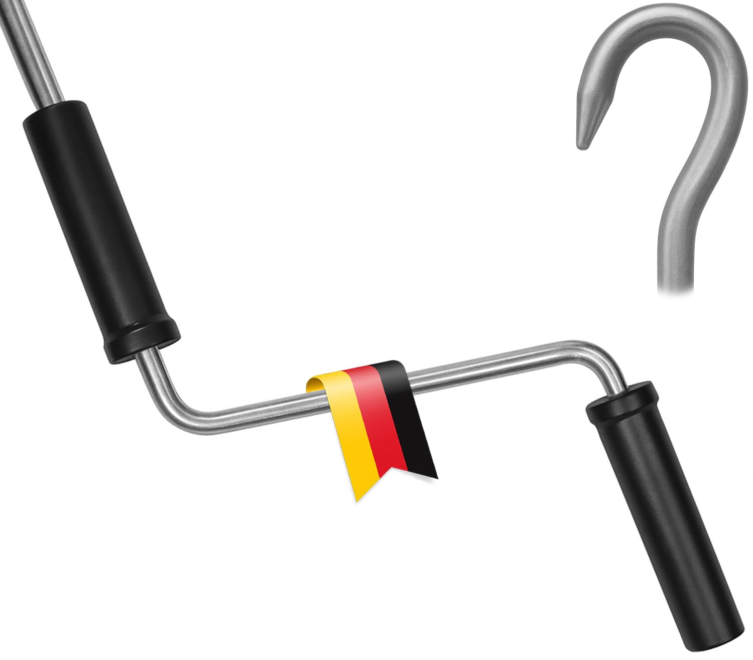 markiso Markisenkurbel 80 cm Verzinkt – Kurbel für Markise mit Fleischerhaken – Kurbelgestänge verzinkter Stahl, Rostfrei, Ergonomische Griffe, Freilaufend für Leichte Bedienung Garten