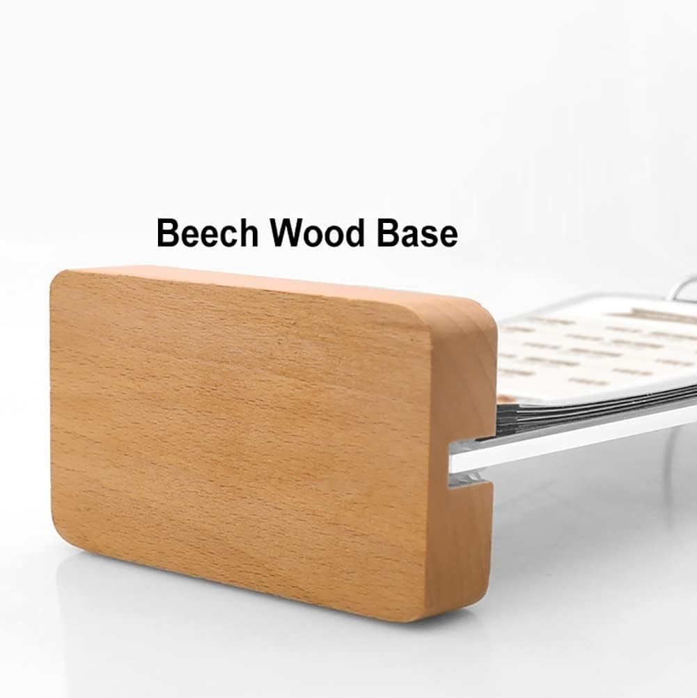 Expositor de Mesa de PVC Transparente con Base de Madera, Soporte de menú abatible de Doble Cara for restaurantes, hoteles y oficinas(230x330x65cm)