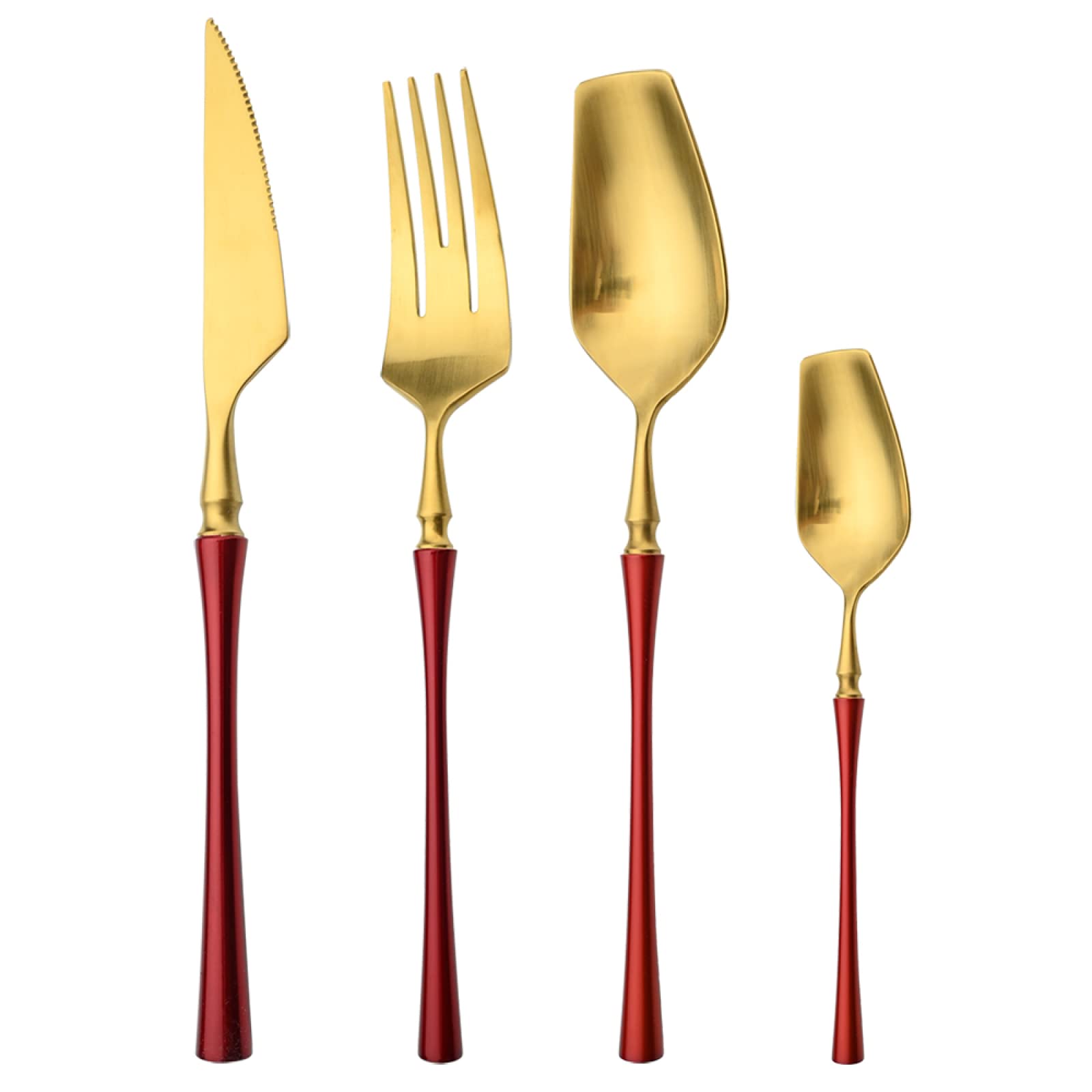 Servizio Piatti Set Acciaio Inox 18/10 Coltelli Forchette Cucchiai Set Posate,Oro Rosso