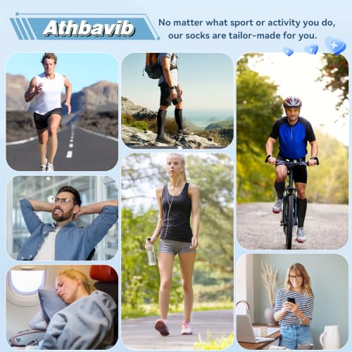 Image of Athbavib 2 Pairs Compression Socks for Women & Men with Zipper 15-20 mmhg, Wide Calf Open Toe Plus Size Compression Socks Men, Knee High Compression Stockings for Flying Nurses Pregnant Women Travel