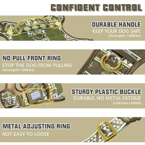Image of AUROTH Dog Harness for Large Dogs, No Pull Tactical Dog Vest Heavy Duty