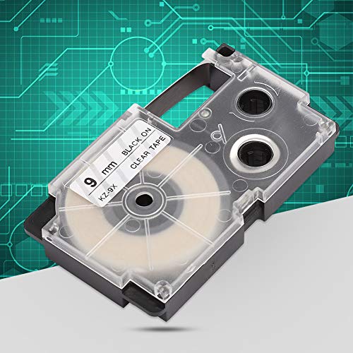 Replace Label Tape, 9Mm Label Tape Replacement, Labeling Tape For Casio Label Maker Printer Kl-60/120/170/780/820 Cw-L300(Black On Clear) #TOP5