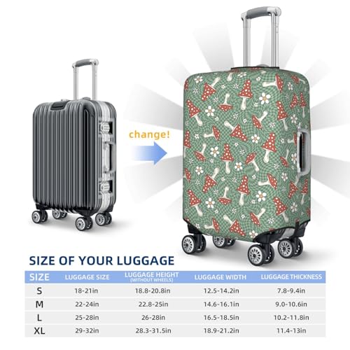 VOSERY Travel Luggage Cover - Retro Hippie Groovy Mushroom Washable Suitcase Covers Protector Fits 18-32 Inches Luggage4