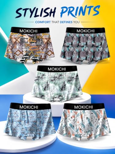 Image of Men's Boxer Briefs for Men Pack of 5 | Soft Stretchable Trunks with Elastic Waistband | Comfortable Breathable Innerwear, Sports & Gym
