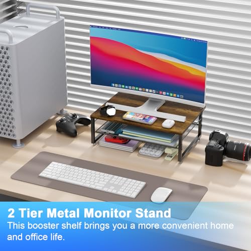 Image of gianotter 2-Tier Wood Monitor Stand Riser