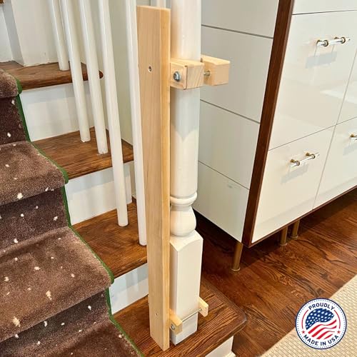 Cardinal Gates Gate Installation Kit - 32 Inch Stairway Banister Clamp - Hole & Adhesive Free - Fits Round or Square Profiles - Compatible with Hardware & Pressure Mounted Gates - Made in USA - Thumbnail 2