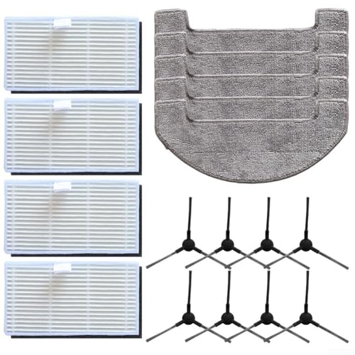 Kit de 17 piezas de repuesto para aspiradora MONSGA MS1 MAX, accesorios de robot aspirador, 4 filtros, 5 paños de fregona y 8 cepillos laterales