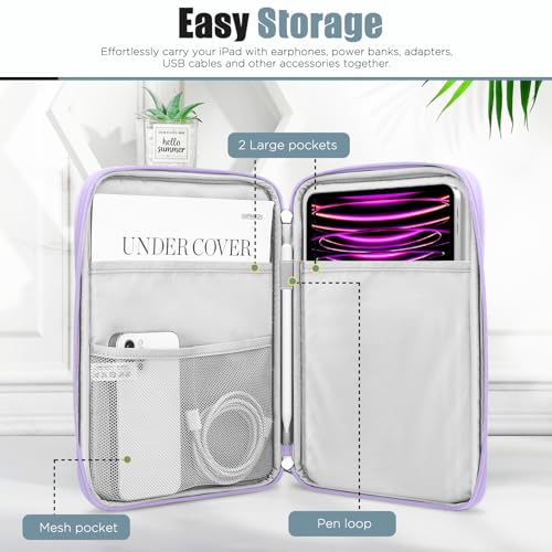 Image of TiMOVO 13 Inch Tablet Sleeve with Pocket, Watercolor Purple | For iPad Air 13 inch M3 2025, iPad Pro 13 inch /12.9 inch, Galaxy Tab S9 /S10 Plus /S9 FE+ 12.4 inch, Remarkable Paper Pro 11.8 inch