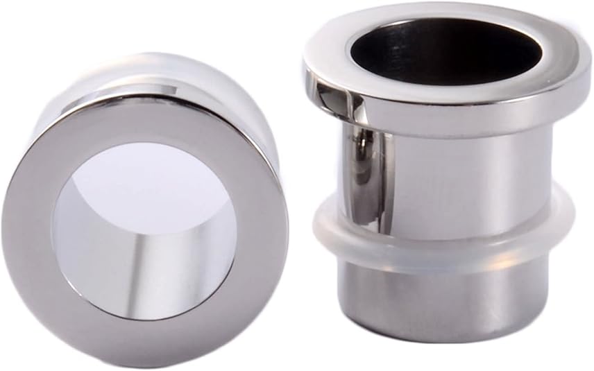 Tunnels D'oreille En Acier Inox 12mm (2G) - 2 Pièces Incrustées Oxyde De Zirconium, Pour Piercing Stretching