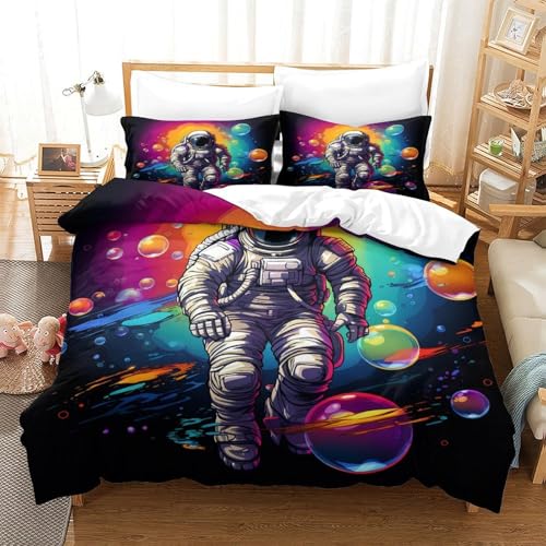 Housse de couette astronaute en microfibre pour lit simple - 3