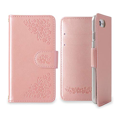 COVERARY OPPO A5 2020 ケース 手帳型 オッポ スマホケース 1個入り ピンク 全機種対応 花 型押し レトロ 可愛い 100061338