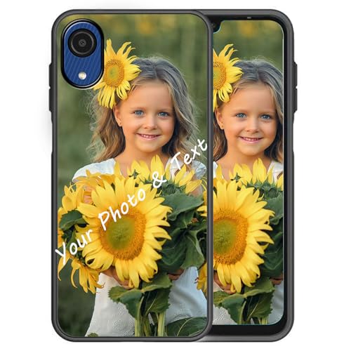 TIANDIMY Personnalisée Coque pour Samsung Galaxy A03 Core,avec Votre Image Texte Cover,Black TPU Bumper Souple Etui Housse,Anti-Rayures Antichoc Case -TU1