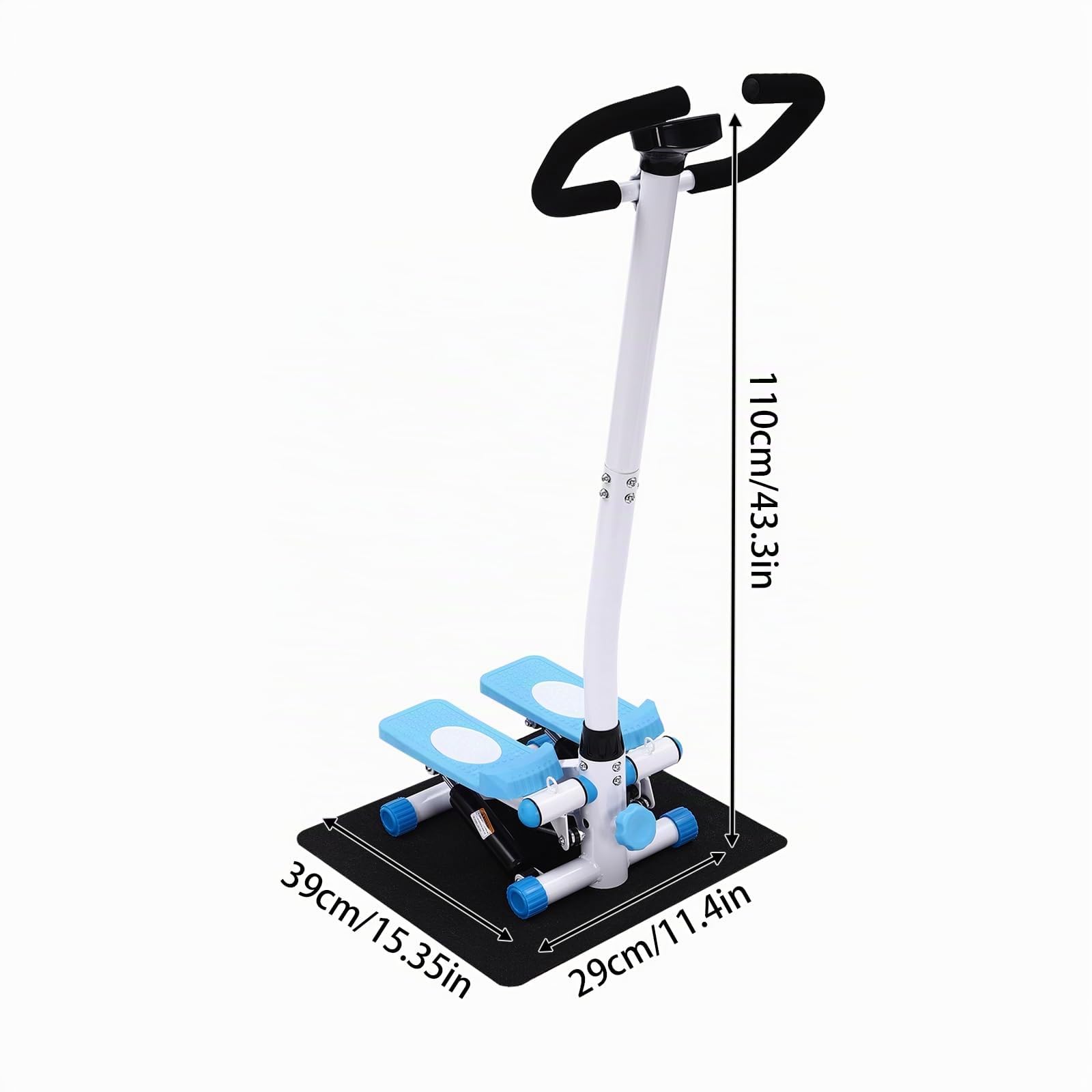 Fitness Stepper con manillar, altura regulable hasta 150 kg, con pantalla LCD y bandas de resistencia, para entrenamiento de cuerpo completo en casa/oficina