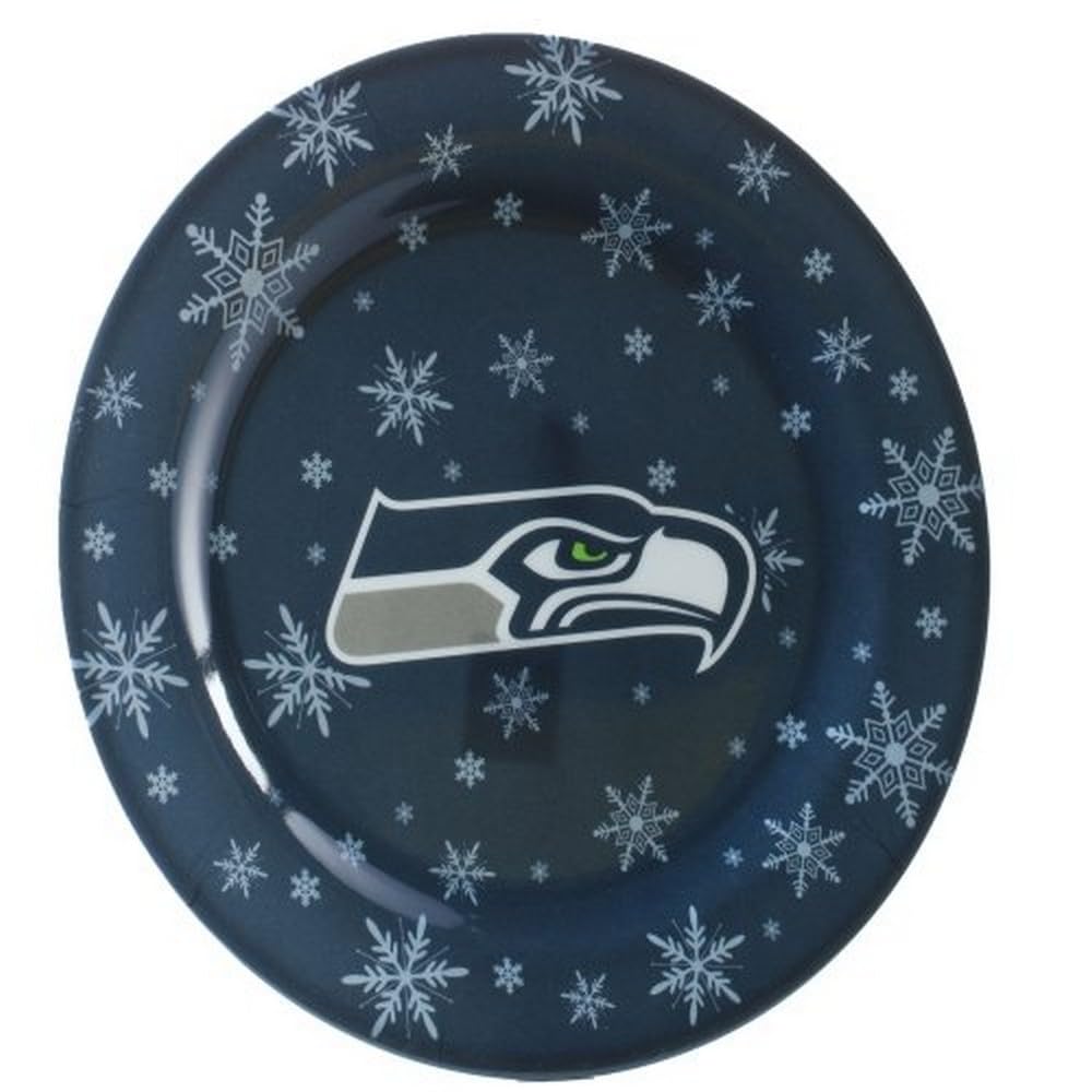 FOCO Seattle Seahawks Snowflake Plastic Plate - 4 Pack