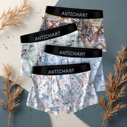 Image of Men's Airsoft Anti-Bacterial Trunks (Pack of 4) | Breathable Nylon | Sweat-Wicking Comfort | Everyday Regular Fit