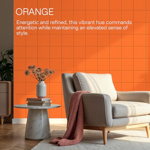 Image of MaxGear Felt Bulletin Board 48 inch x 36 inch, Orange Felt Wall Tiles Wall Decor