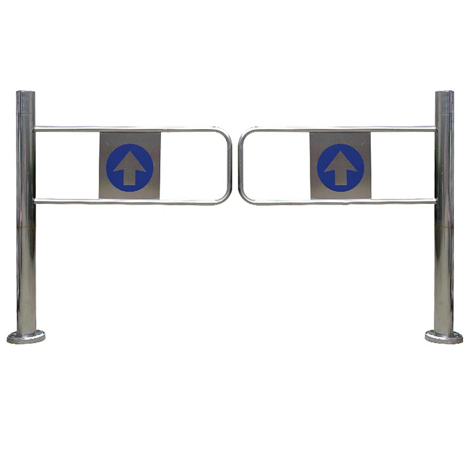 Automatic 1-Way Safety Swing Door for Supermarkets &amp; Playgrounds, Stainless Steel Entrance Gate, Secure Closure, Ideal for Shopping Malls (Silver, 80×97 cm)