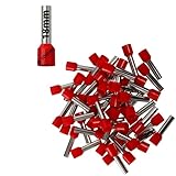 Aufzählungspunkt Afeld Elektro Aderendhülsen 10mm² rot isoliert Hülsenlänge 18mm Gesamtlänge 28mm 50 Stück für fein- und feinstdrähtige Leiter