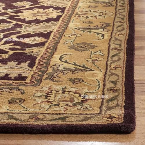 Image of 8x10 Ft Large Wool Rug - Handcrafted Traditional Tufted Carpet for Modern Living Spaces