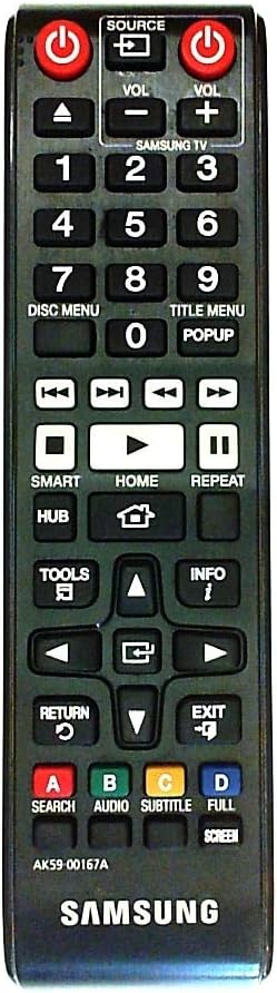 Samsung AK59-00167A Remote Transmitter, TM1241, 2012 AV, 45 Key, 3V, BD-F7500, BD