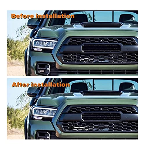 Image of 1 PC Grille Decor Badge, 3 Color Upgrade Emblem, Compatible with Toyota 4Runner Tacoma Tundra (American Flag Black)