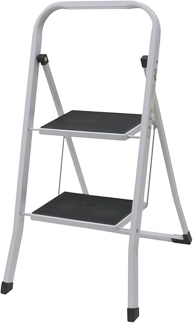 Oypla Foldable 2 Step Ladder Stepladder Non Slip Tread Safety Steel