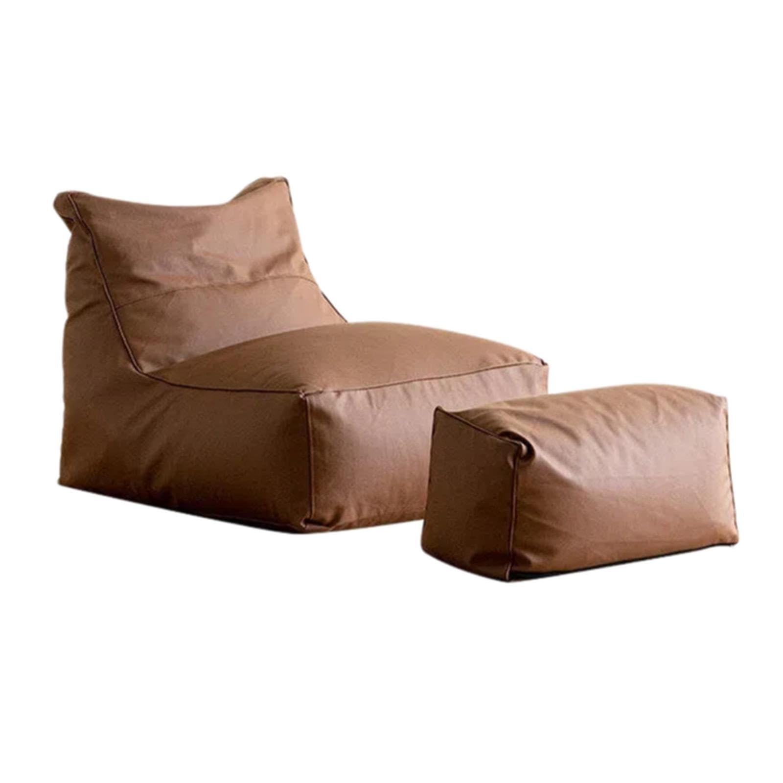 WQQYU6HKF sofa chair Bean Bag Chair with Ottoman Small Space Floor Sofa for Reading Nook Gaming Lounge living room chair(Bruin)