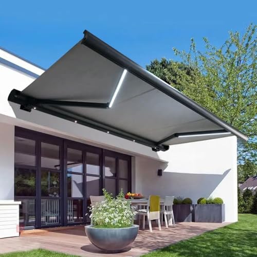 LSBHPPD Store banne rétractable électrique pour terrasse, Store extérieur motorisé en Tissu imperméable avec télécommande, Pare-Soleil pour Porte et...