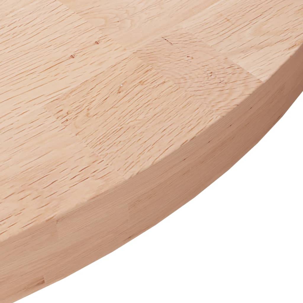 Piano Tavolo Rotondo In Massello Di Rovere Non Trattato VidaXL - 60x4 Cm - Grezzo Da Personalizzare - 2