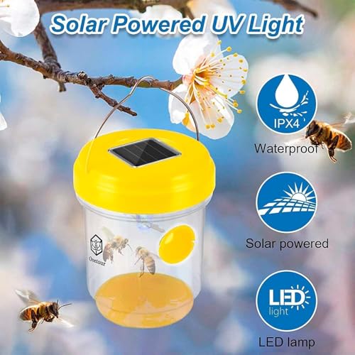Outtkitywi PETOOR- 2 Packs Wasp Trap - Solar Powered Bee Trap Outdoor thumb #1