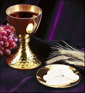 Hammered Base Chalice with Paten and Casted Node
