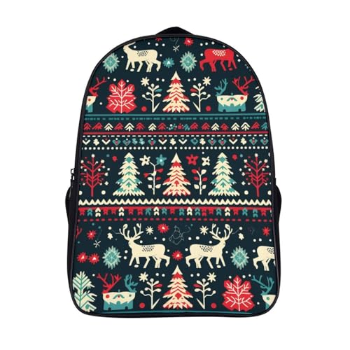 Sac à dos Noël 3D 40x28x16cm pour voyage et livres scolaires