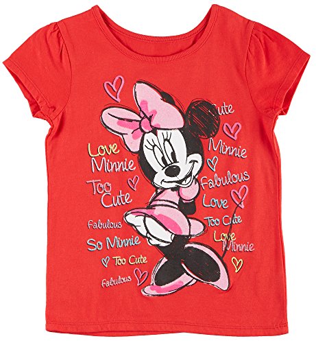 Tee shirt Minnie rouge pour fille de 5 ans look école et jeux