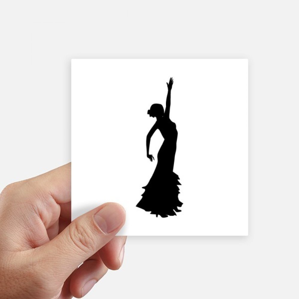 Autocollant carré Danseur de Danse Folklorique DIYthinker 10cm pour ordinateur et valise, Lot de 8