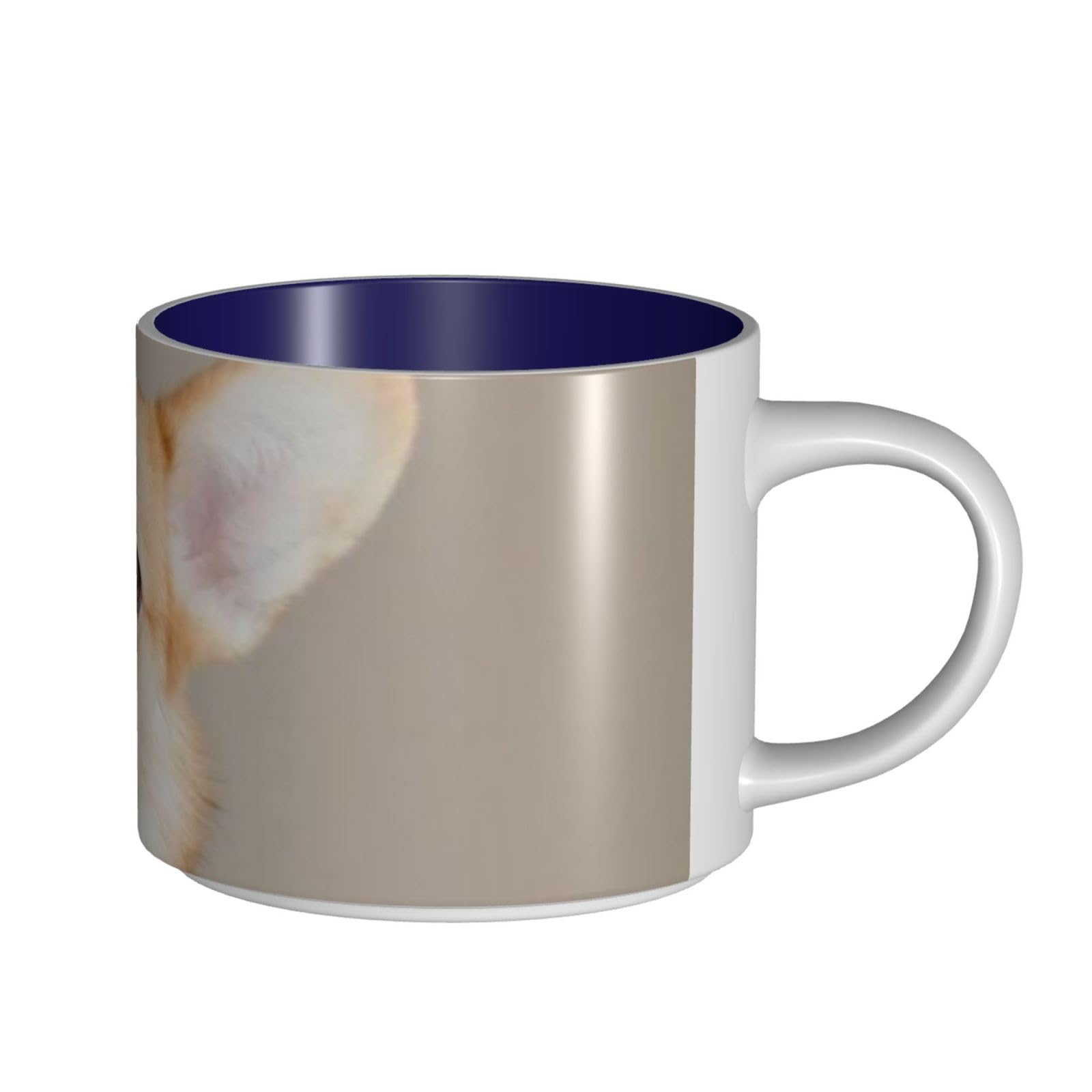 Corgi Dog-Beige bedruckte große Keramiktasse Kaffeetasse