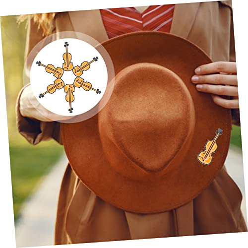 Labrimp 6Pcs Lapel Violin Decorations Clothes Pin Creative Instrument Instruments Men Suit For Women Brooches Brooch Personalized Metal #TOP1