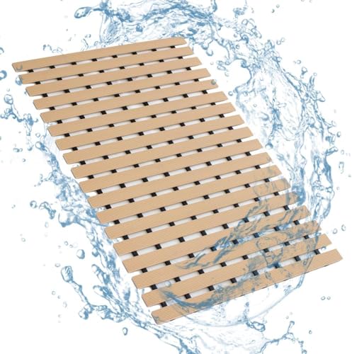 Eurotex Anti Skid Mat for Bathroom Floor, Bathroom Anti Skid Mats for Bathing Area, Kitchen, Pool Wet Area, Non Slip (43x61 cm, Beige)