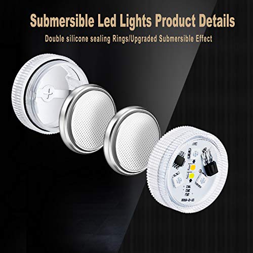 Mini Submersible Led Lights With Remote - Battery Powered Waterproof Small Led Rgb Tea Light Underwater Candles Multicolor Flameless Accent Lights Vase Pool Pond Lantern Decoration Lighting (10Pcs) #TOP2
