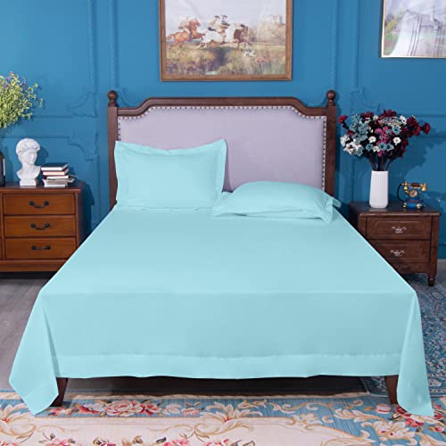 Image of NTBAY Twin Microfiber Flat Sheet, 66 x 96, Aqua