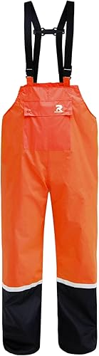 RainRider Pantalones con peto de lluvia para hombres y mujeres, pantalones de seguridad Oxford 150D, pantalones de trabajo resistentes impermeables,