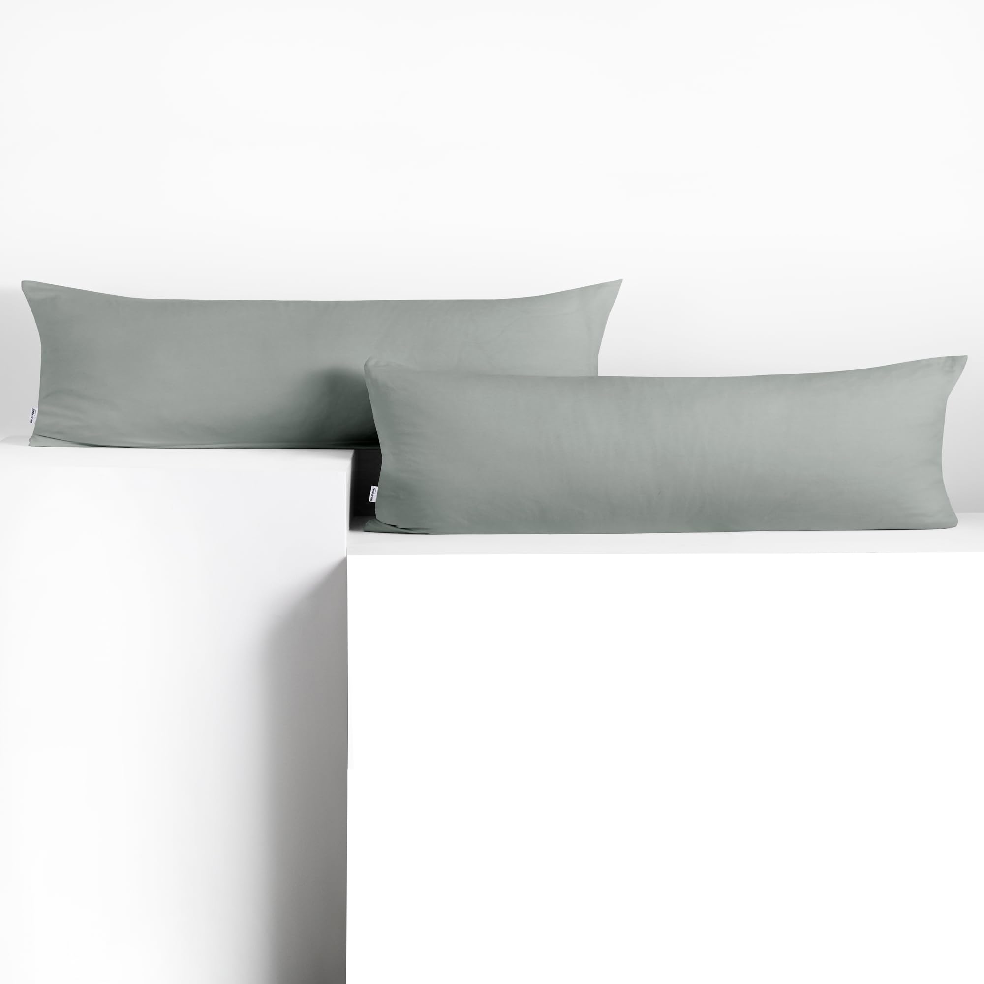 DecoKing 2 cushion covers 40 x 145 cm jersey cotton zip steel amber, 40 x 145 *2