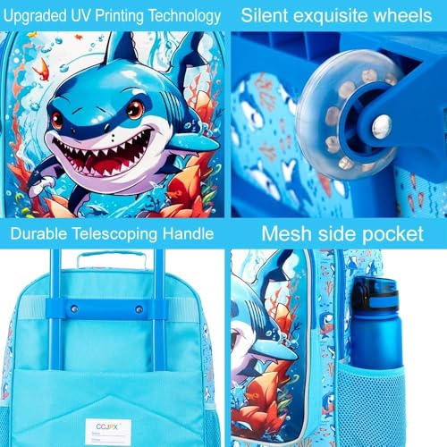 CCJPX Kids Luggage for Boys, 18" Carry on Suitcase with Wheels Shark by CCJPX - Used condition - Image 4