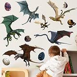Dragon Eggs and Dragons Wall Decals Wall Stickers Peel and Stick Removable Decal Stick DIY Wall Art