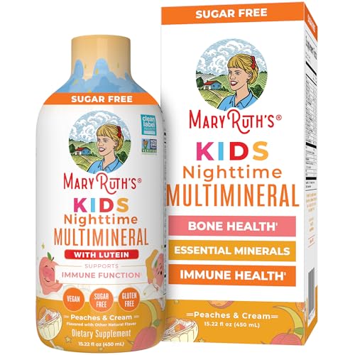 Kids Liquid Nighttime Multimineral by MaryRuth's | Bone Health | Immune Function | Bedtime Supplement | Kids Vitamins | Magnesium | Vegan | Sugar Free | 30-180 Servings | 15.22 fl oz