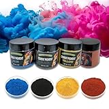 Concrete Cement Pigment-200g 4 colors 50g/2oz/Bottle of Black,blue and yellow Iron Oxide Pigment Powder, Concrete Cement Dye Color Pigment for Brick, Tile, Clay, Lime, Mortar, Grout, Plaster, Paint, Bath Bombs(Black，Red，blue and yellow,0.33lb)